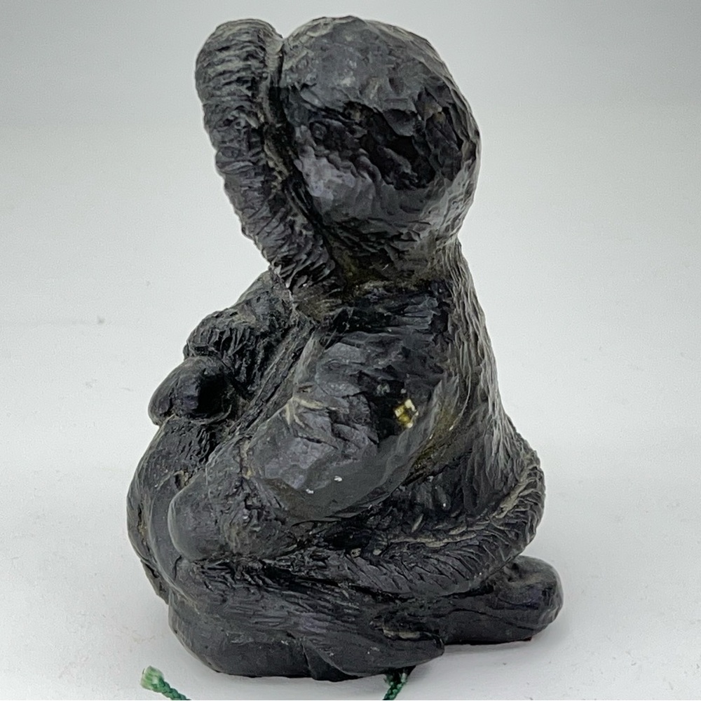 Inuit Naber Coal Sculpture Alaska Homer Kachemak Bay Indigenous Eskimo Vintage - Picture 3 of 13